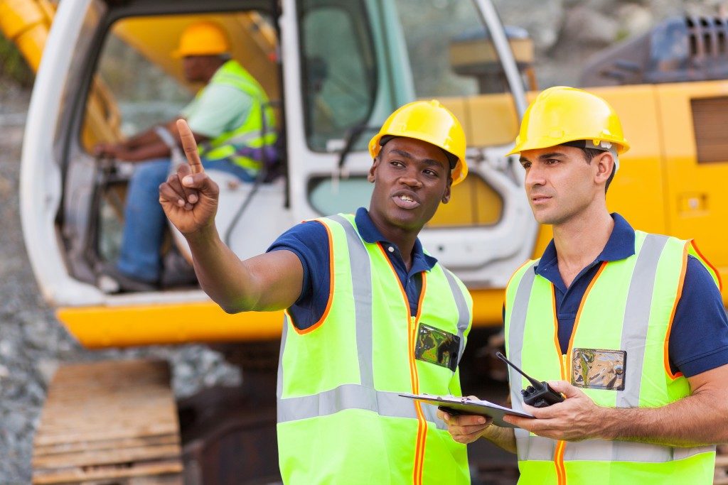 men at construction site