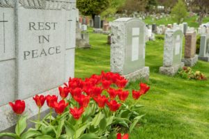 Headstones in a Cemetery