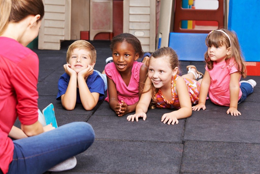 Teacher Teaching a Class of Preschool Children