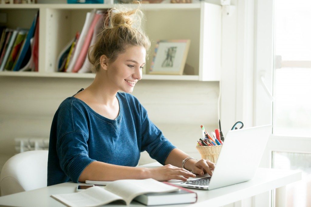 woman working from home