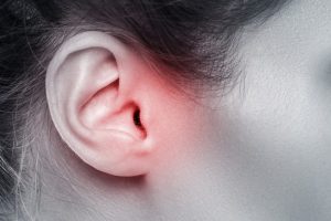 woman with ear pain