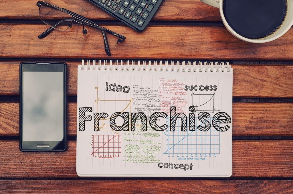 Notebook with Franchise text