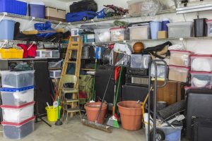 Clutter inside the garage