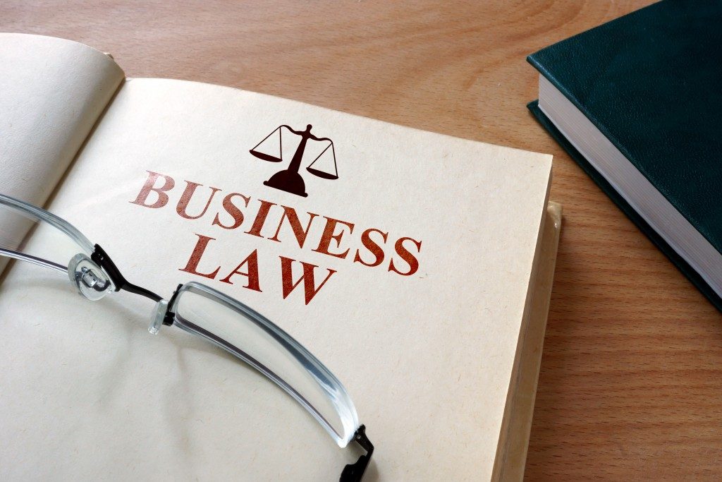 Business law book on the table