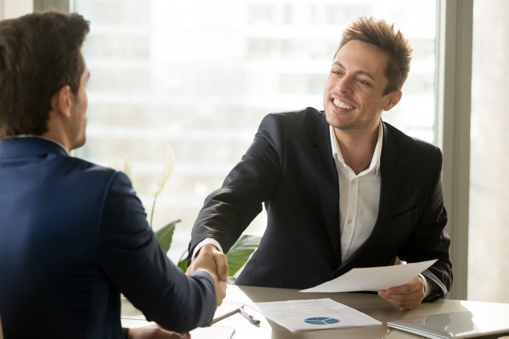 Businessmen shaking hands