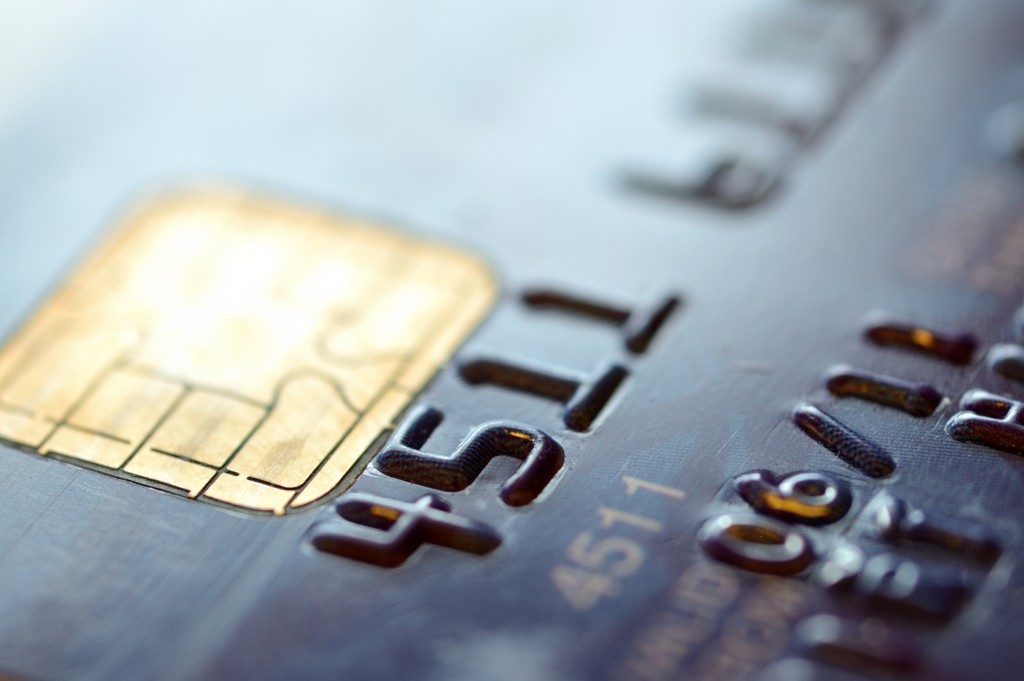 macro shot of credit card