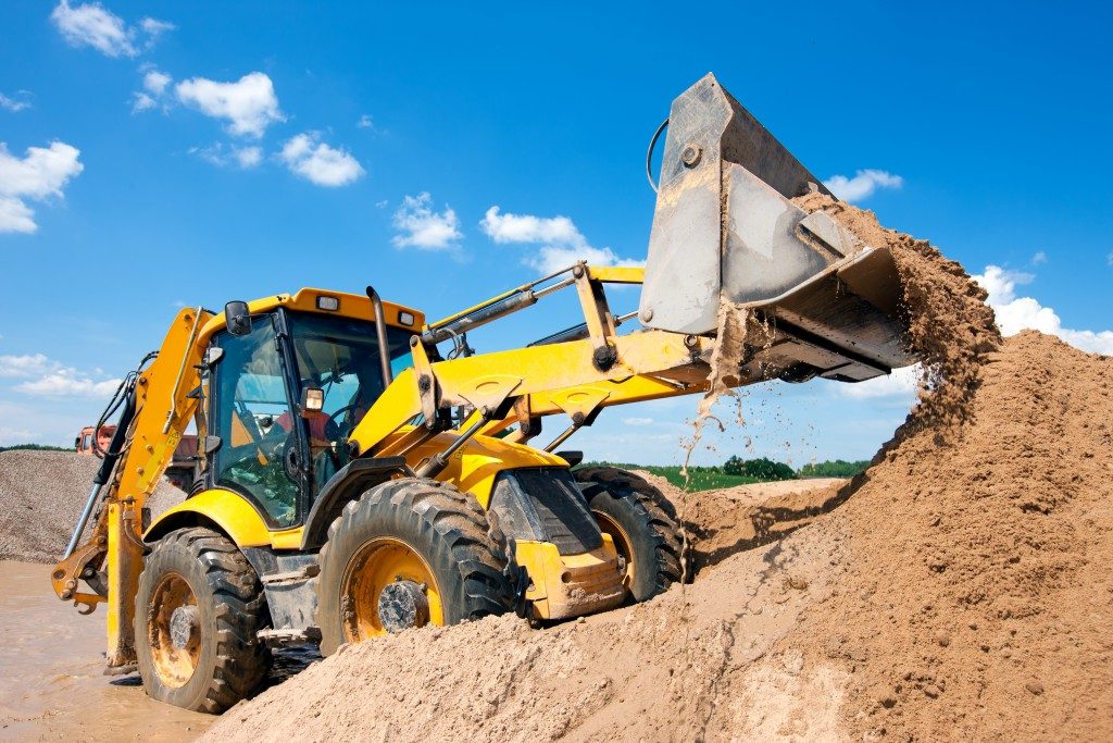 heavy machinery on construction site