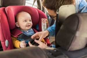 baby with car safety seat